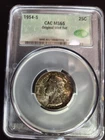 1954-S CAC GRADED MS65 Washington Silver Quarter Mint Set Coin Light Toning