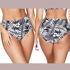 NUOVO fondo bikini a vita alta livello mare Marocco nero [4 US] #4322