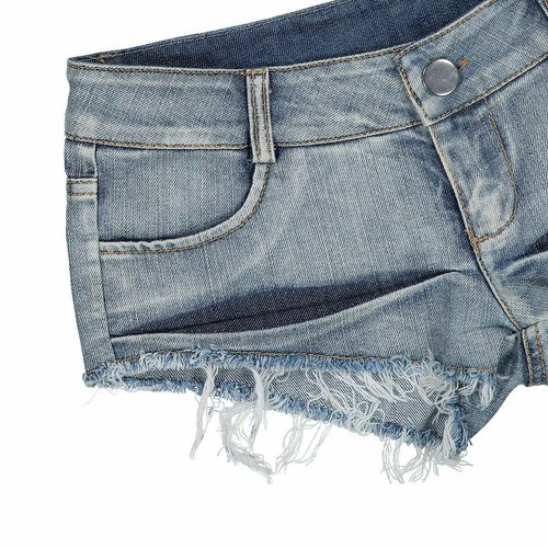 Women's Mini Shorts Denim Cut Off Low Rise Waist Sexy Micro Jeans Hot Pants - Picture 12 of 12
