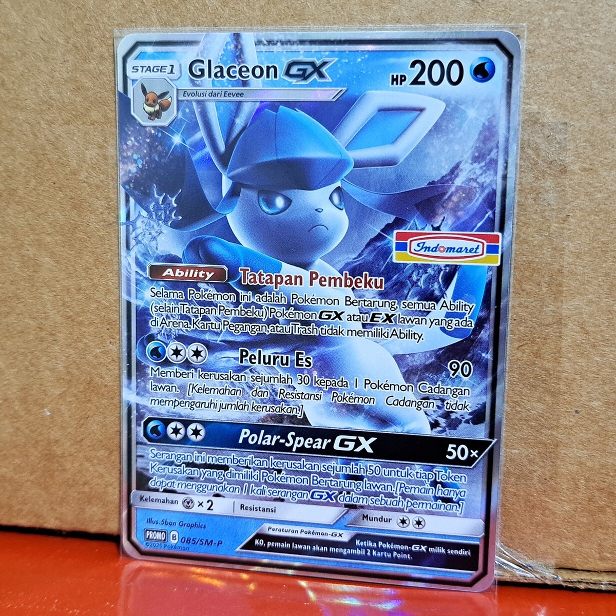 Glaceon GX 085/SM-P Exclusive Indomaret Promo Foil Pokemon TCG