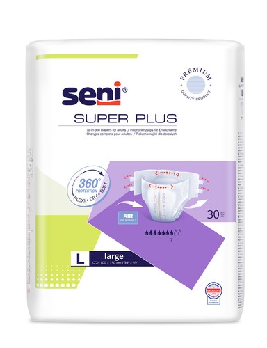 Seni Super Plus Inkontinenz Windel Erwachsene, Nacht, S-XL=30 St., XS+XXL=10St. - Bild 2 von 11