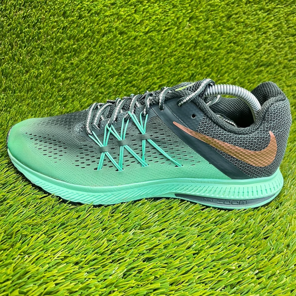 Nike Air Zoom Winflo 3 Shield Mujer Talla 10 Verde Gris Zapatos para Correr Tenis Foto 3 de 4
