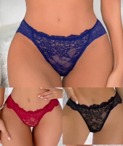 Ropa Interior Sexy Para Mujer Tangas Bikini De Moda Lote De 3 Panties De Encaje