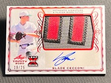 2020 Leaf TRINITY PROSPECT ROOKIE JERSEY PATCH AUTO Slade Cecconi 19/25