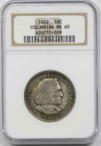 1892 Columbian 50C NGC MS 65 (Originally Toned) Silver Commemorative Half Dollar