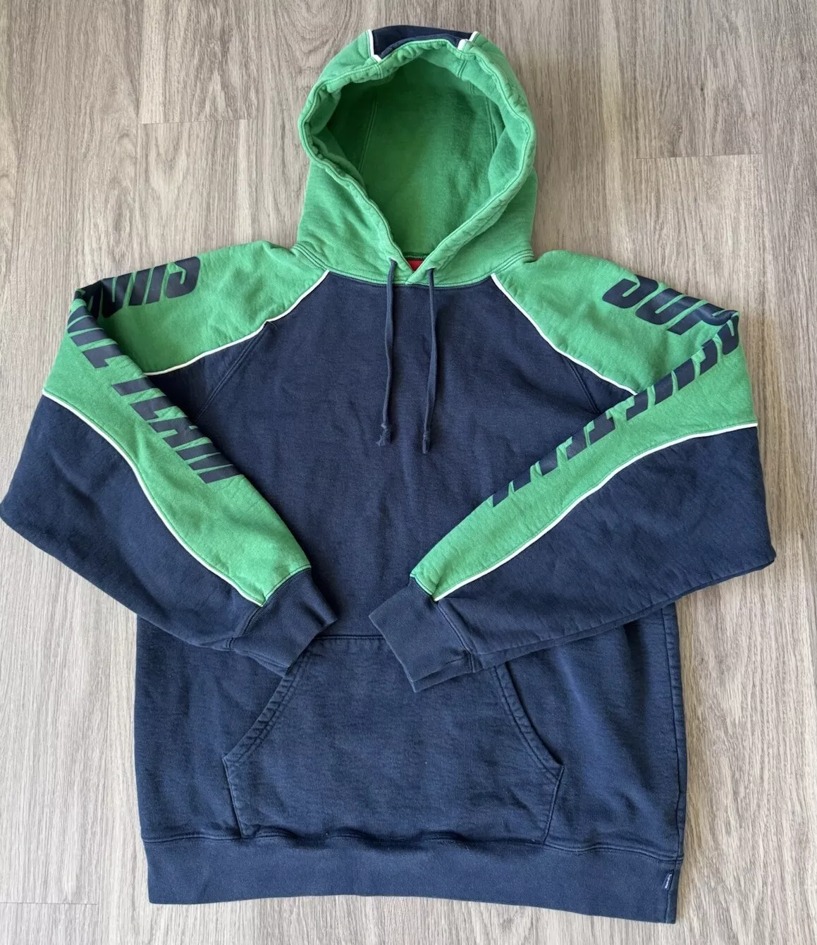 Sweat à capuche Supreme bleu marine/vert Supreme Team taille XL