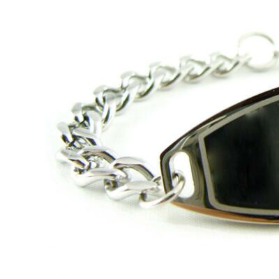 Medical Custom Engraved ID Bracelet Stainless Steel Slightly