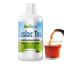 NutriNoche Pure Essiac Tea, Organic Herbal Supplement, 32 oz Pre-Brewed
