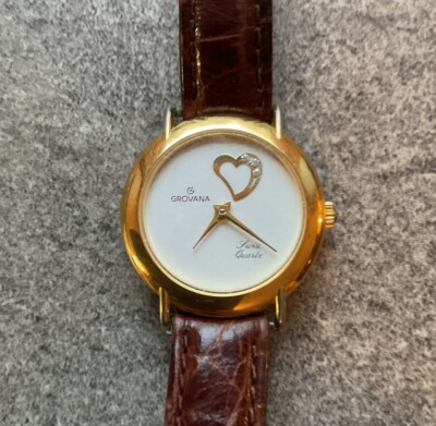 Grovana Quartz Women s Swiss Watch Special Edition Diamond Heart Dial A6