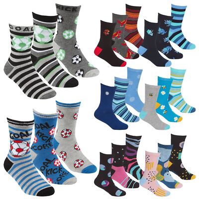 Kinder Bambus Socken Jungen Mädchen Atmungsaktiv Spaß Neuheit Alltag Socken (6 Paar)