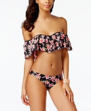 NWT Hula Honey Swimsuit Bikini 2 piece set Sz L Off shoulder underwire