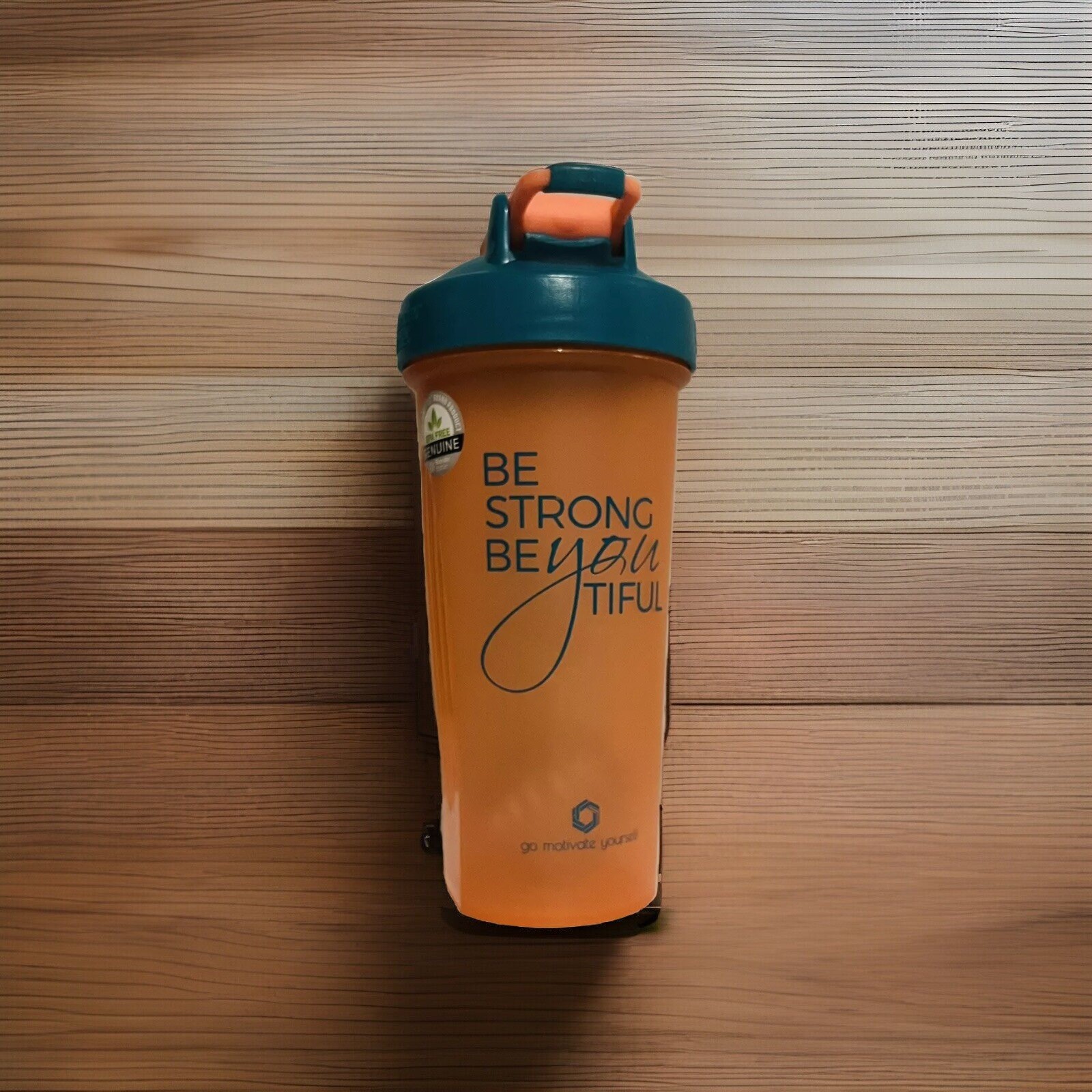 Blender Bottle 28oz &ldquo;BE STRONG BE YOUTIFUL&rdquo; peach and te