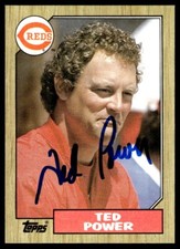 1987 Topps Ted Power Auto Cincinnati Reds #437 Card Signed