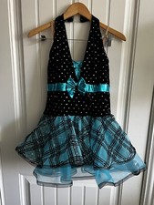 A Wish Come True Blue Black Sequin Dance Halloween Costume Dress Child XL V2199