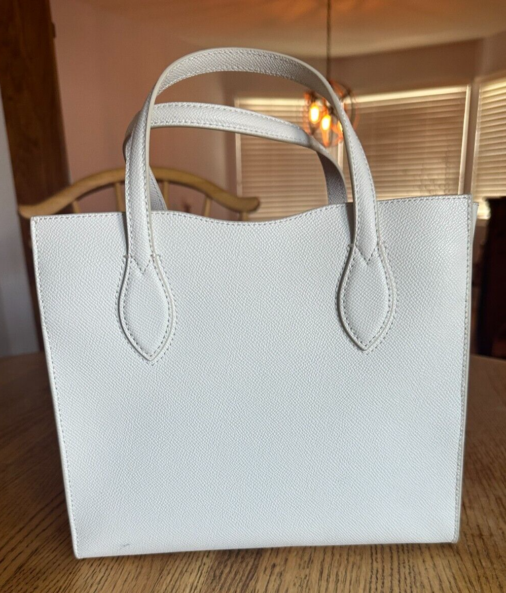 Furla Era Small Perforated Leather Tote Bag Handbag in White