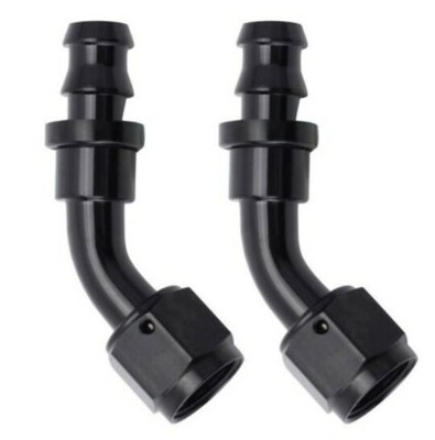 Push Lock Hose End AN6 90D Black | Deep Performance
