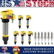 6 UF569 Ignition Coil & Spark Plug for GMC Acadia Chevy Traverse Cadillac Saturn