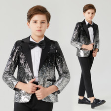 Children's Gradient Sequin Suit Boys Catwalk Sequins Host Stage Model Clothing