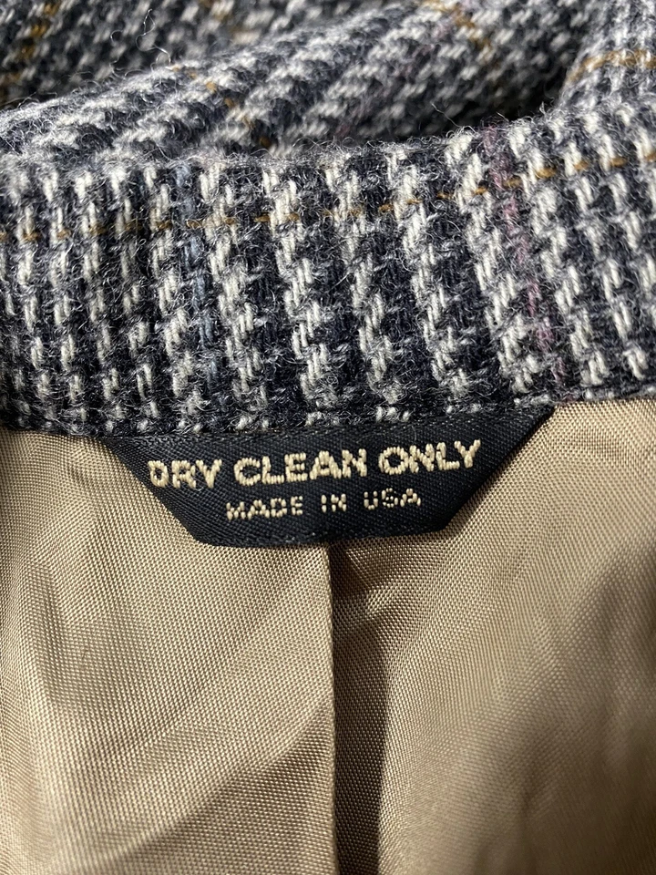 Chaqueta Blazer Vintage Barrister Hartmarx Lana Cuadros 2 Botones EE. UU. 1989 Talla 42 Foto 4 de 4