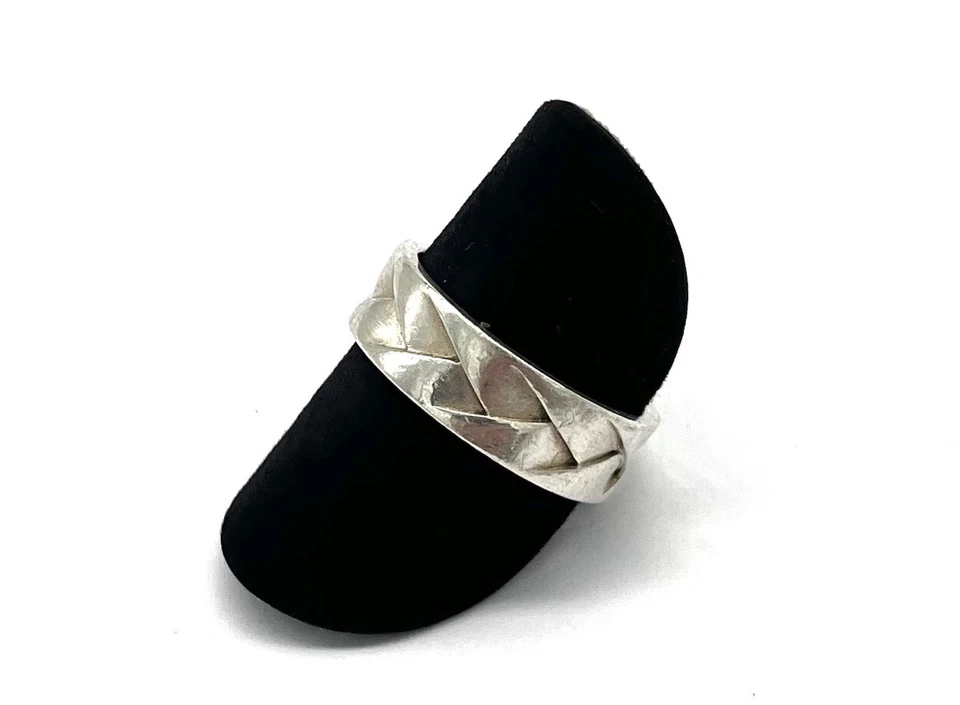 925/- Silberring, Esprit, Bandring, Muster, Gr. 56, 6 mm breit, guter Zustand - Bild 2 von 4