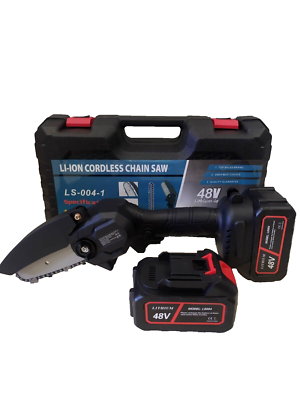 MINI MOTOSEGA PORTATILE A BATTERIA SEGA RAMI 2 BATTERIE 48V ELETTROSEGA VALIGIA - Foto 7