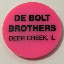De Bolt Brothers Deer Creek IL Plastic One Draught Beer 1.5” Token