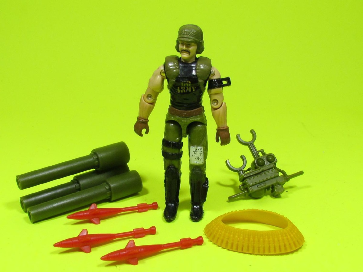 1989 VINTAGE ARAH G.I. JOE BACKBLAST V1 ANTI-AIRCRAFT SOLDIER LOOSE 100% COMPLETE (a