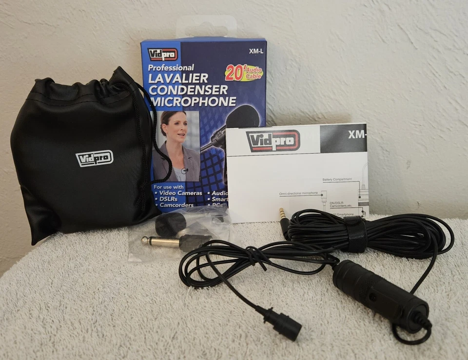 Micrófono Vidpro XM-L Micrófono Lavalier con Cable de 20' Audio Foto 4 de 4