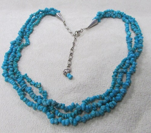 Small Turquoise Nugget Three Strand Nugget +