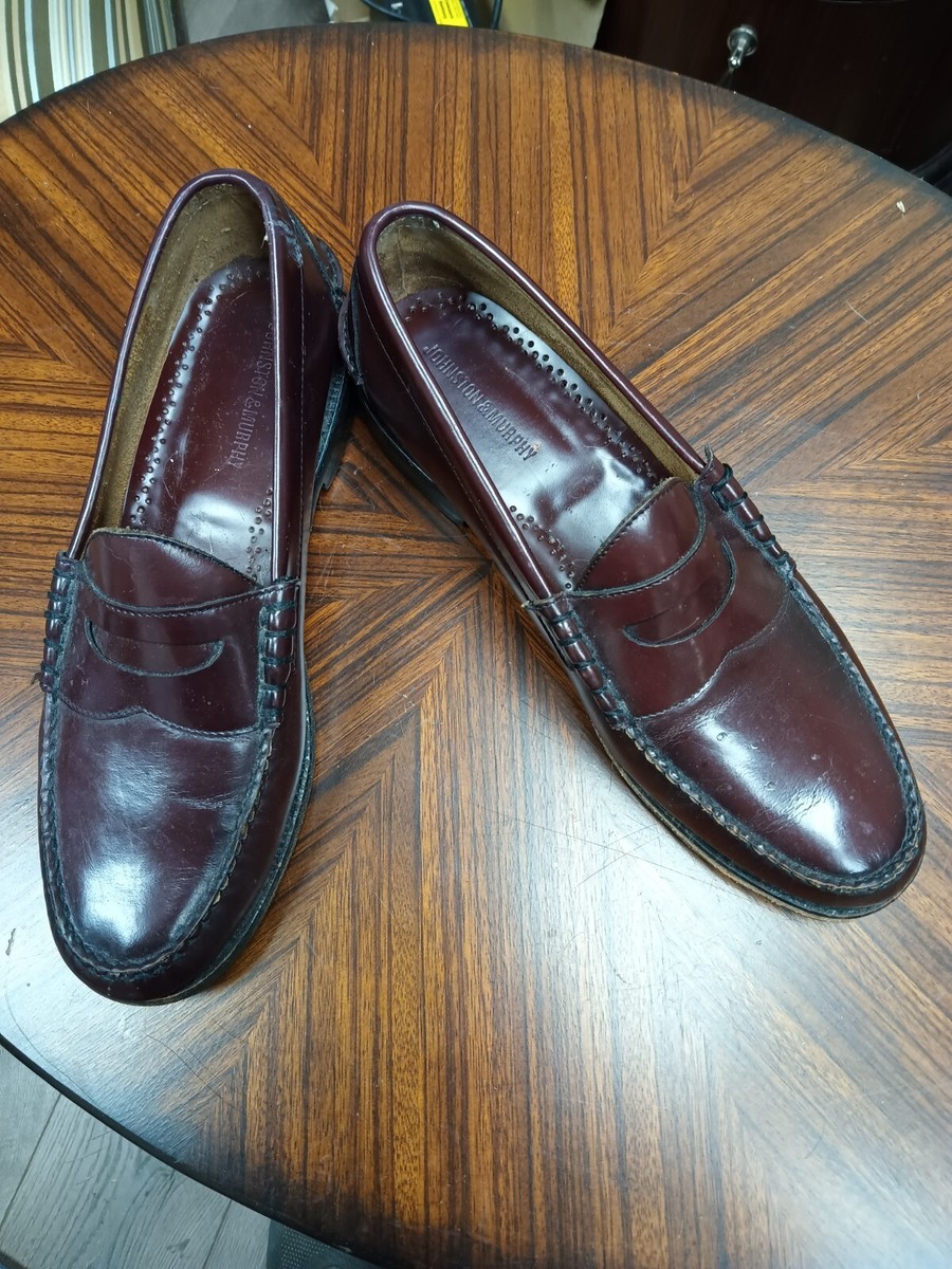 Johnston & Murphy Burgundy Leather Penny Loafers Slip On Shoes Men 12 Johnston & Murphy Ski Moc Burgundy Penny Loafer 124-9003 Sz  main image 3