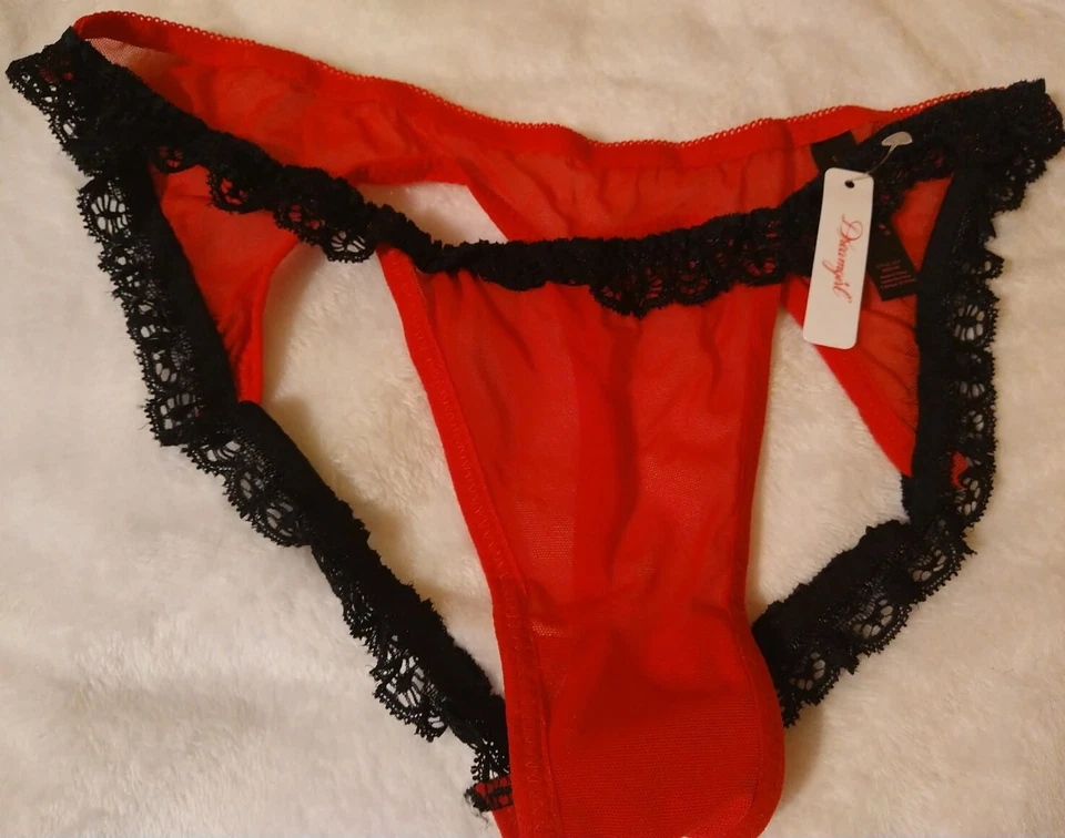 MALLA ELÁSTICA SPANDEX ENCAJE ELÁSTICO ESPALDA ABIERTA ROJO ROMPECORAZONES BRAGAS San Valentín Foto 3 de 4