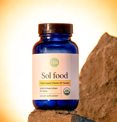 Ora Organic Sol food Plant-based Vitamin D3 Tablets