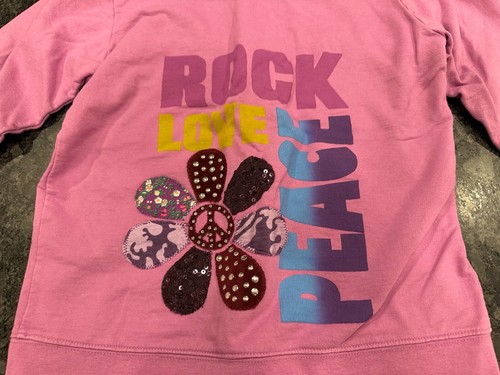Girls Flowers by Zoe Beaded Hearts Sweatsuit Jacket & Pants - size L Large - Picture 6 of 11