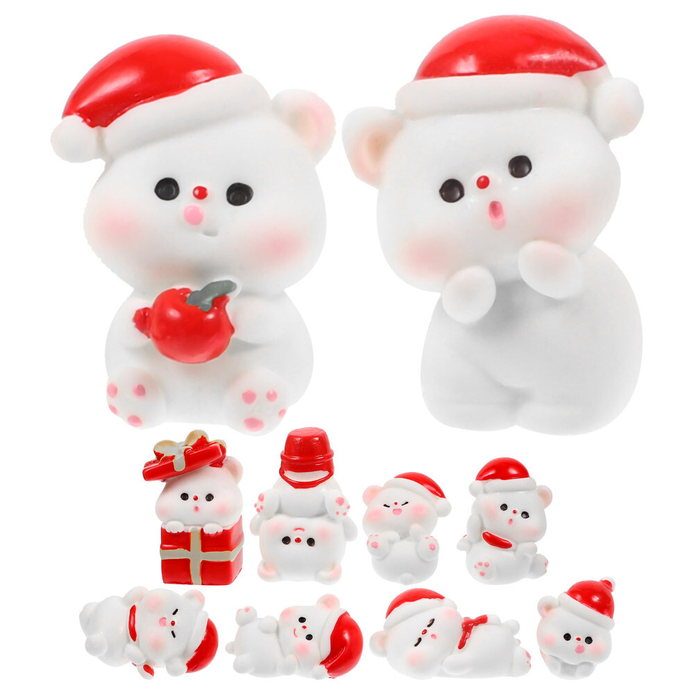 10-Piece Elderly Baby Figurine Snow Globe Miniature Decorations