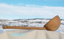 PRIMITIVE Early Americana WOODEN FARM SPOON scoop LADLE folk art 