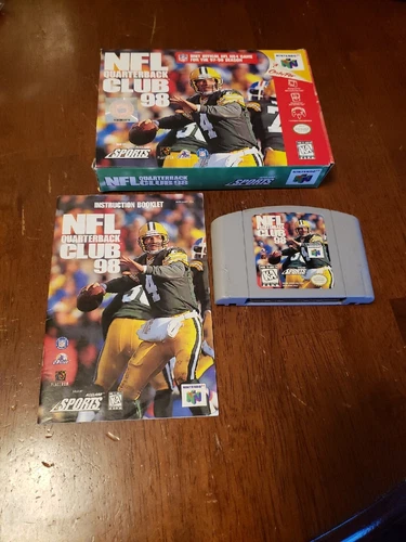 NFL Quarterback Club 98 (Nintendo 64, 1997) N64 COMPLETE w/ Box manual game