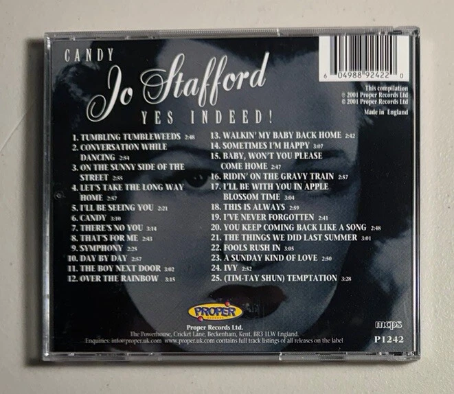 JO STAFFORD Yes Indeed! 3 CD Lot: Candy~Haunted Heart~’A’ You’re Adorable IMPORT - Imagem 3 de 4