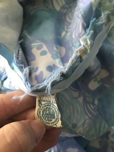 Vintage 60s Blue Floral Day Dress Cocktail Pleated Party Sz 18.5 Silk Fit Flare - Picture 11 of 11