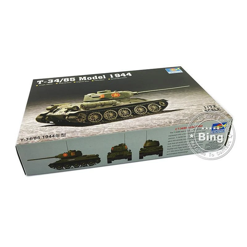 1/72 Trumpeter Plastic Soviet T-34/85 Model 1944 Tank Assembly 07207 Model - Image 2 of 4