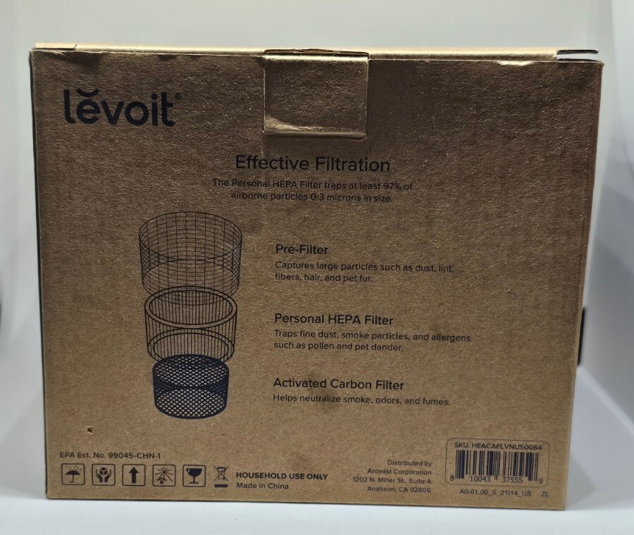 LEVOIT Core Mini Air Purifier OEM Replacement HEPA Filter LRF-C161-WUS