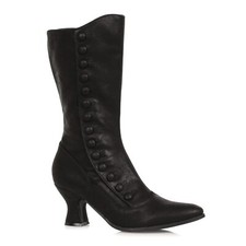 Black Victorian Period Downton Steampunk Burlesque Dancer Walking Boots Flapper