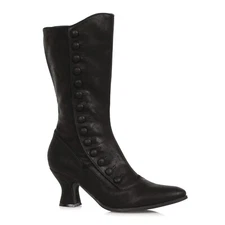 Black Victorian Period Downton Steampunk Burlesque Dancer Walking Boots Flapper