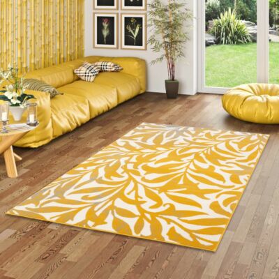 Designer Teppich Samba Modern Curry Gelb Flower