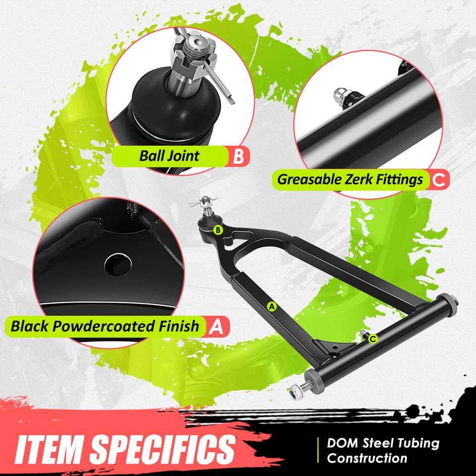 Black Pair Front Upper Control AArms For Yamaha Raptor 700 700R