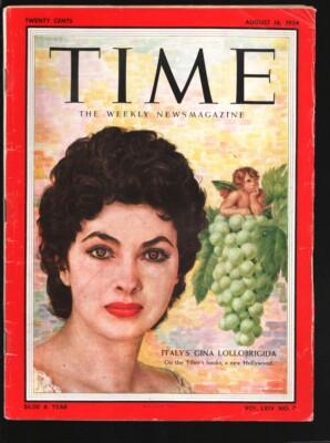 MAG: Time 8/16/1954-The Weekly Magazine-Gina Lollobrigida cover and story-Pho...