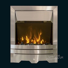 ELECTRIC SILVER FLAT TO WALL REMOTE CONTROL PEBBLE COAL FREESTANDING LED FIRE