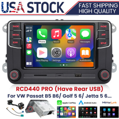 Rear USB NONAME Radio CarPlay Android Auto RCD440 7N0907530BJ Set For PQ VW Golf