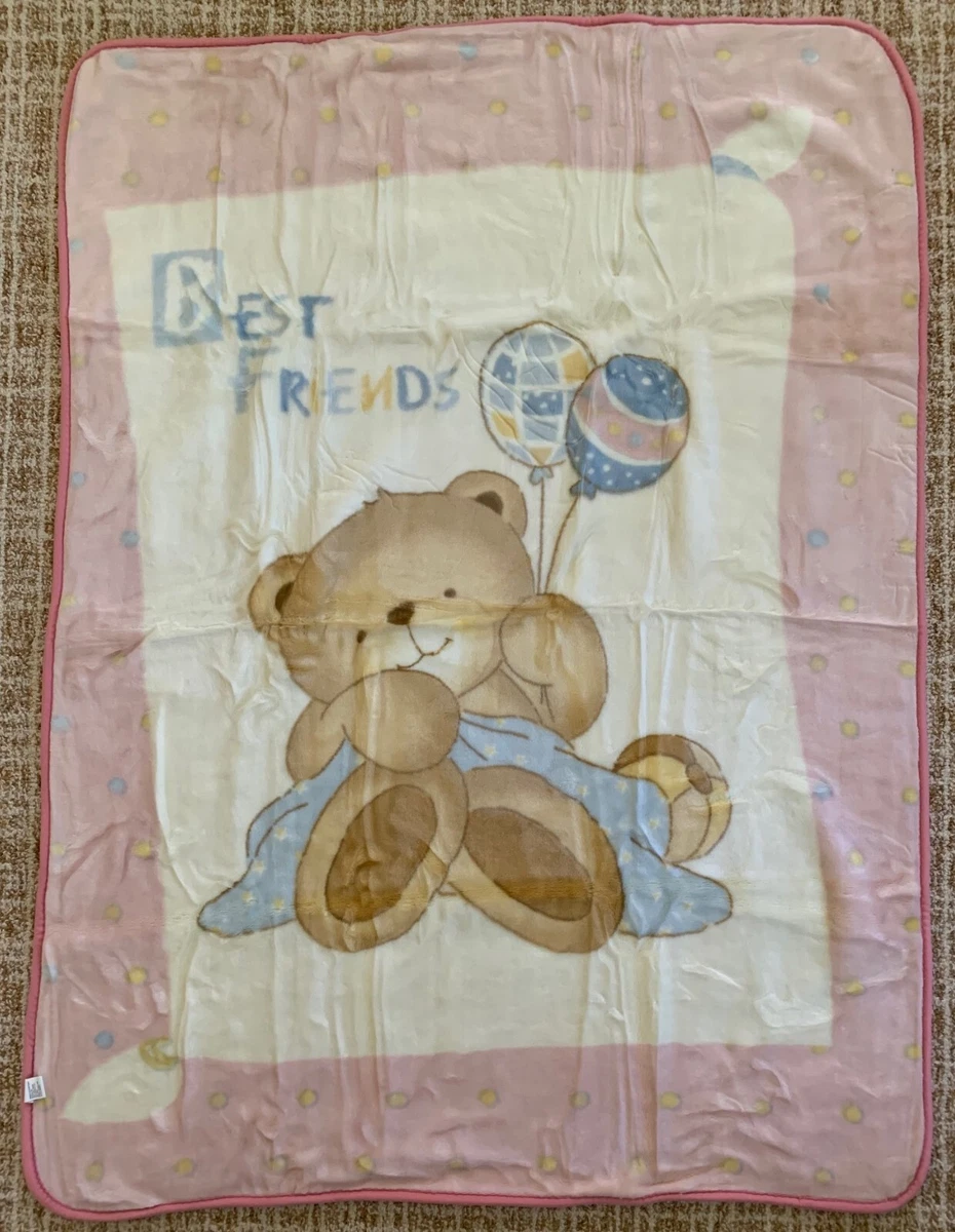 Korean Mink Baby Child Blanket Teddy Bear Pink Premium