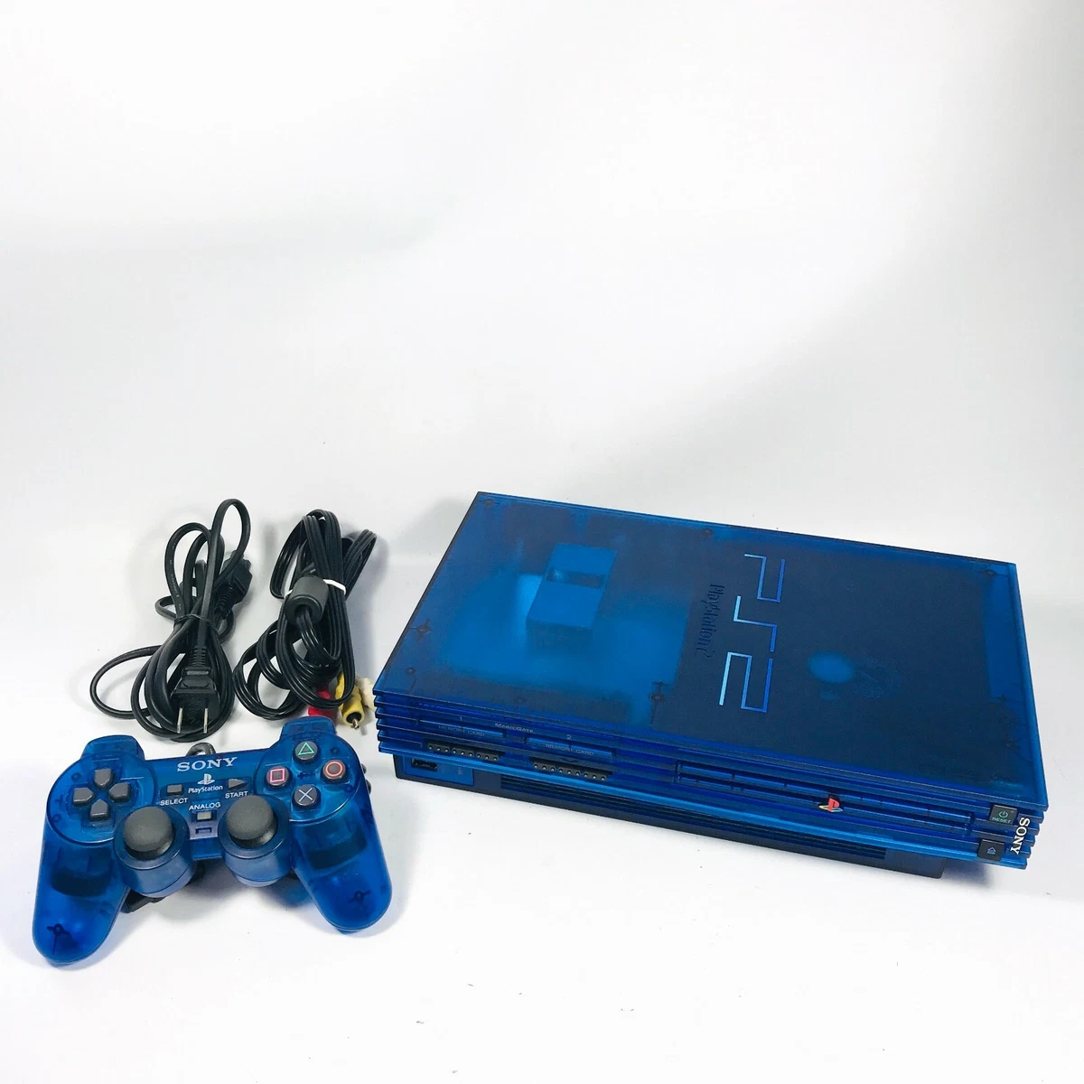[Great] Sony PS2 / Playstation PS 2 Ocean Blue Console SCPH-37000 NTSC-J  japan