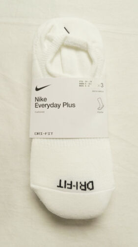 Nike Women's Everyday Plus Lightweight Training Footies 3 Pair BL8 White  Medium | eBay